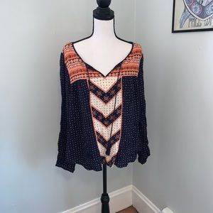 Boho flowy long sleeve shirt